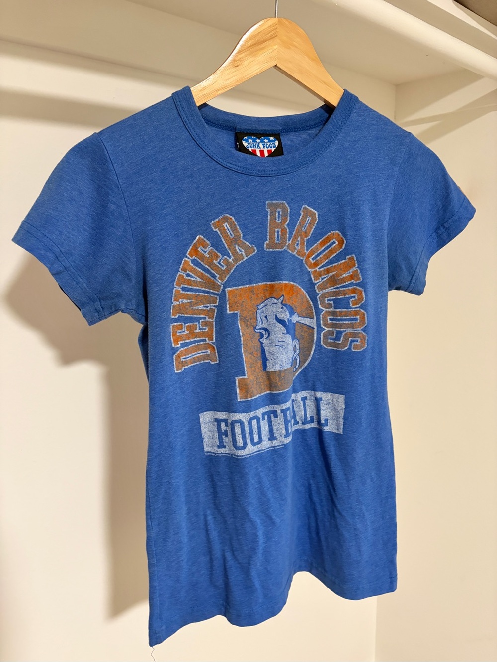 Junk Food Clothing | Women’s | Denver Broncos Football Tee | Size S